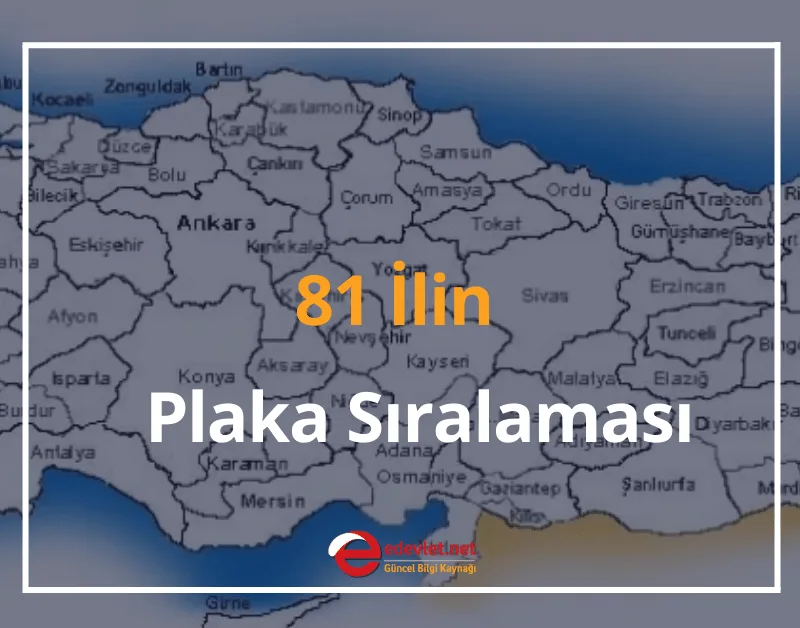 2024 Yılı İl İl Plaka Kodları - 81 İlin Plaka Sıralaması
