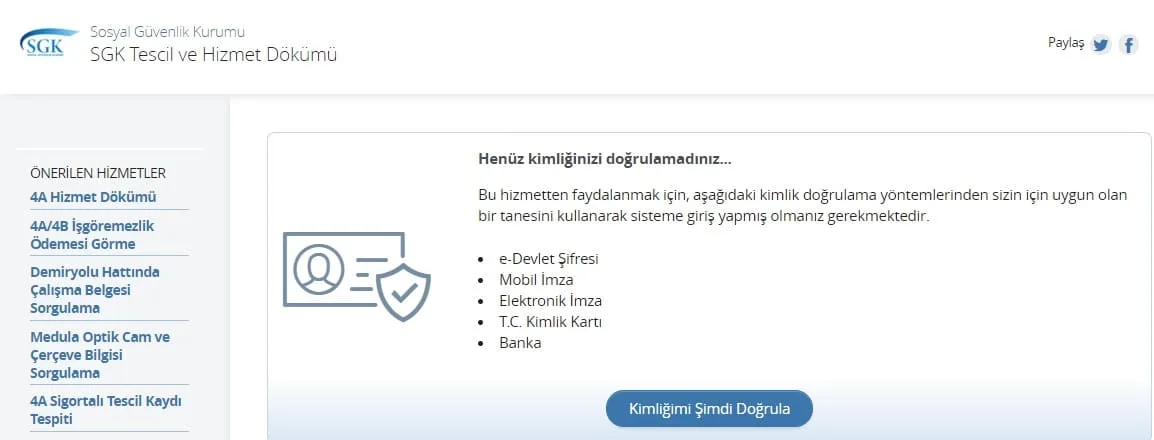 SGK Hizmet Dökümü Sorgulama