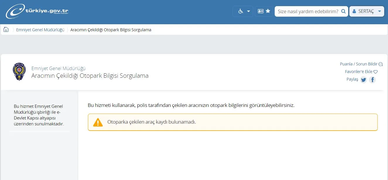 Araç Çekme Otopark Sorgulama